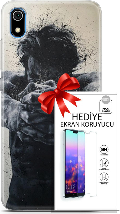 Xiaomi Redmi 7A Kılıf Orijinal Seri Soul 28 Yumruk İz Bırakmayan Kılıf + Ön Ekran Koruyucu