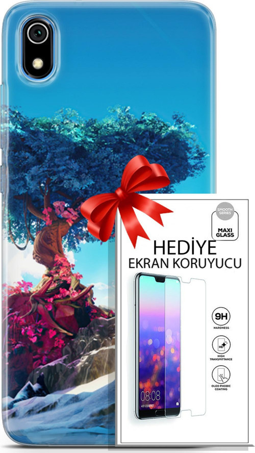 Xiaomi Redmi 7A Kılıf Orijinal Seri Neo 04 Spiderman Silikon Kılıf + Ekran Koruyucu Full Korumake