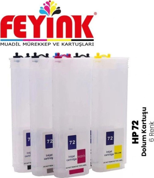 ® T Serisi 72 Kolay Dolabilen Dolum Kartuşu Süper Çipli 6 Renk T610/T770/T790/T795/T1300/T2300