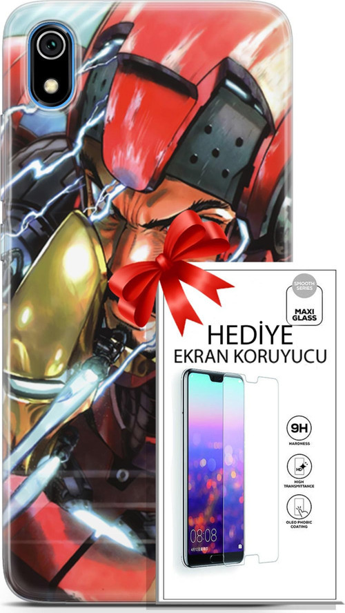 Xiaomi Redmi 7A Kılıf Orijinal Seri Dc 05 Iron Man Koruma Kılıfı + Ekran Koruyucu