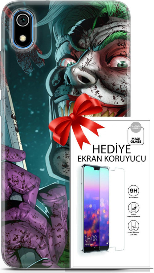 Xiaomi Redmi 7A Kılıf Orijinal Seri Dc 01 Bıçaklı Joker Telefon Kılıfı + Ekran Koruyucu