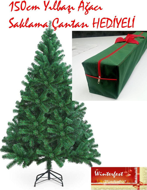 Yılbaşı Çam Ağacı 150 Cm 320 Dal Ve Taşıma Saklama Çantası
