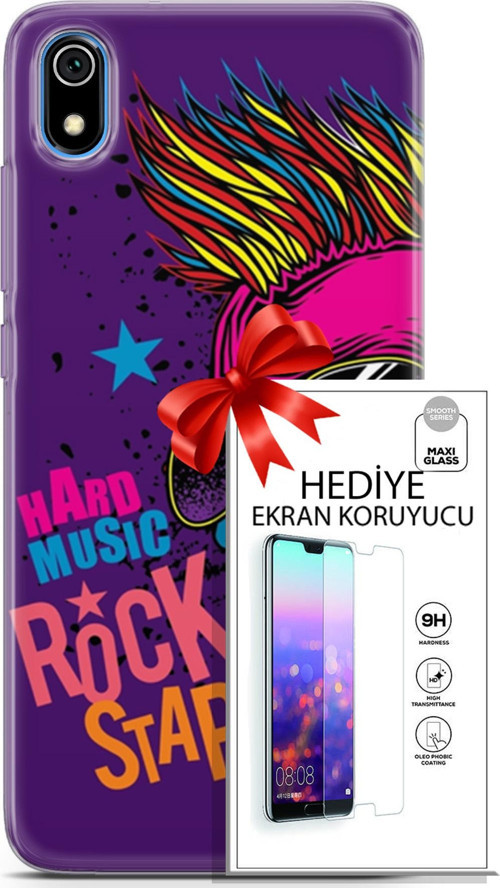 Xiaomi Redmi 7A Kılıf Orijinal Seri Punky 16 Rockstar Hediyelik Kılıf Ve Ekran Koruyucu