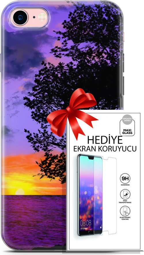 Apple İphone 7 - 8 Kılıf Orijinal Seri Fantasy 06 Ağaç Koruyucu Kapak Ekran Koruyucu