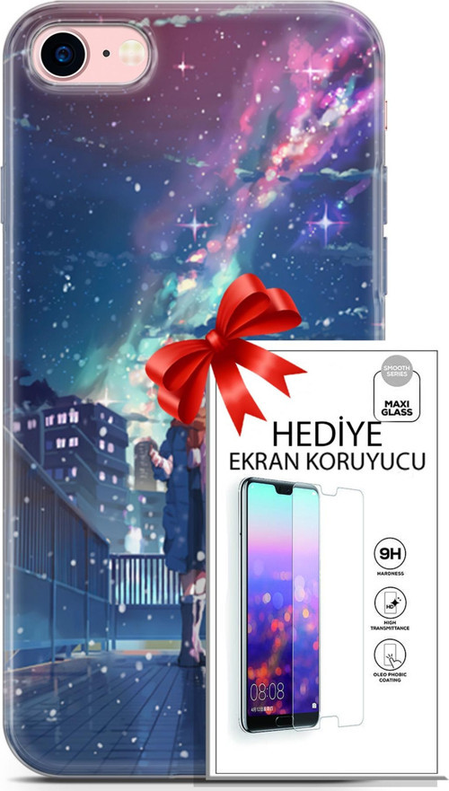 Apple İphone 7 - 8 Kılıf Orijinal Seri Fantasy 10 Anime Kar Full Hd Kılıf + Ekran Koruyucu