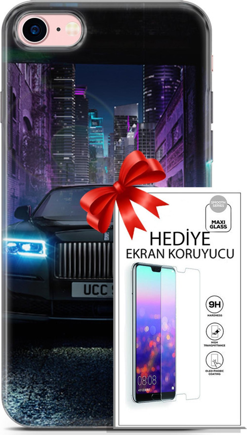 Apple İphone 7 - 8 Kılıf Orijinal Seri Fantasy 12 Rolls Royce Tasarım Kılıf + Ekran Koruyucu