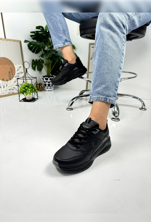 Günlük Kadın Sneaker Bağcıklı Oval Burunlu Kalın Desenli Taban Rahat Hafif Spor Ayakkabı 2110