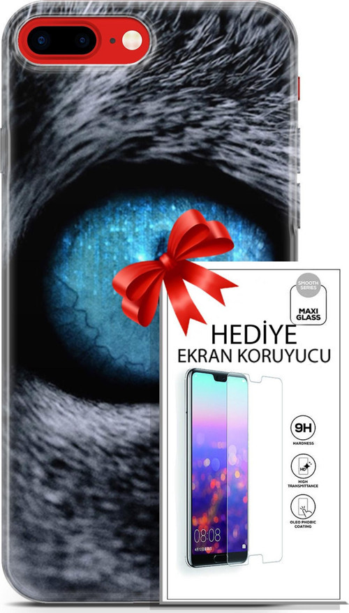 Apple İphone 7 Plus - 8 Plus Kılıf Orijinal Seri Scotish-British 29 Pov Eye Leke Tutmaz Kapak + Ekran Koruyucu