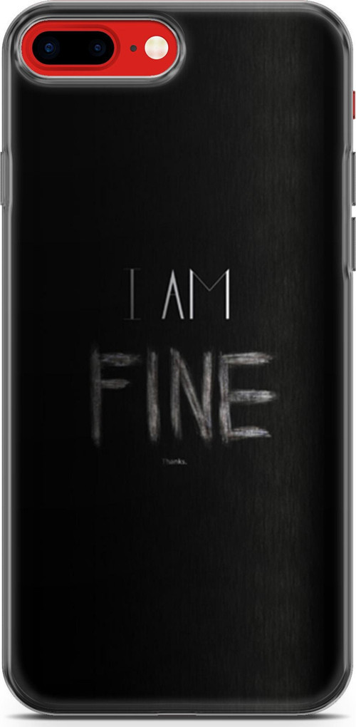 Apple İphone 7 Plus - 8 Plus Kılıf Orijinal Seri Typo 04 I Am Fine Silikon Kılıf