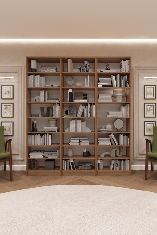 MDF Petra Kitaplık – Ayarlanabilir Raflar, Ev & Ofis Modern Dekoratif Kitaplık, K-24