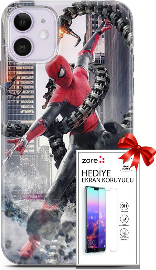 Apple İphone 11 Kılıf Orijinal Seri Supers 25 No Way Home Soyulmayan Kılıf + Ekran Koruyucu Full Koruma