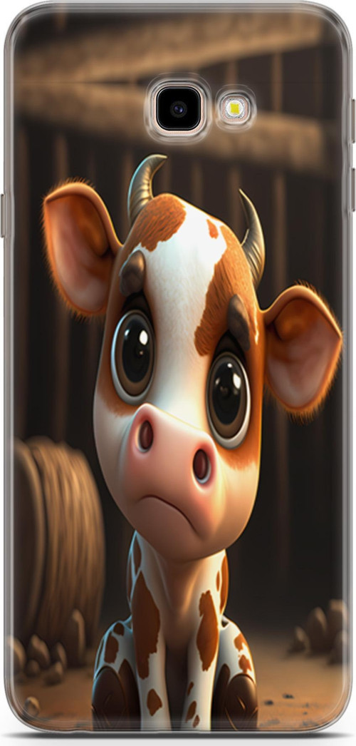 Galaxy J4 Plus Uyumlu Kılıf Yapayzeka 21 Cute Cow Darbe Önleyici Kapak
