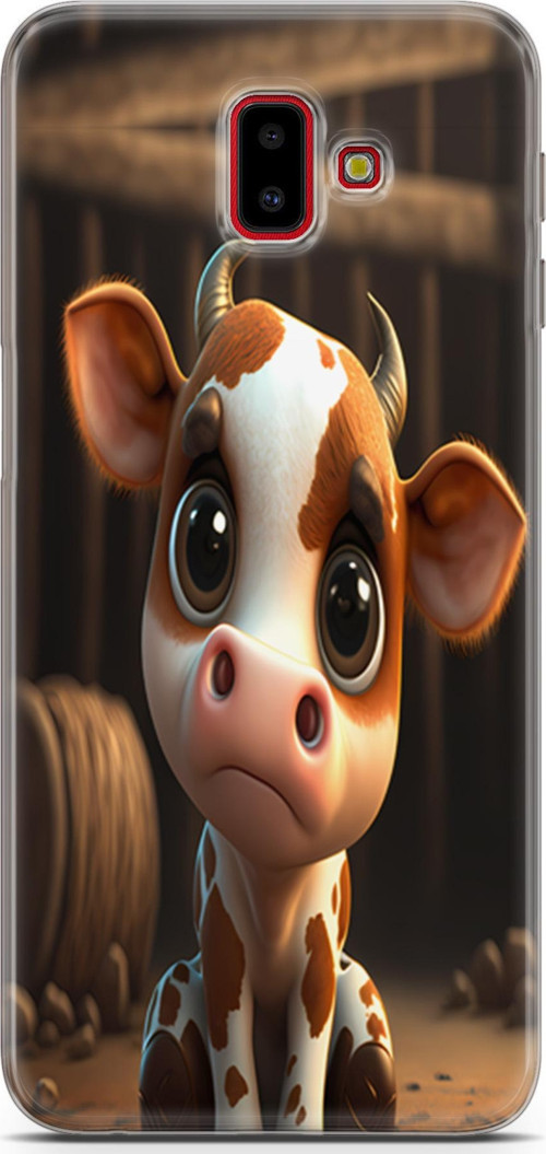 Galaxy J6 Plus Uyumlu Kılıf Yapayzeka 21 Cute Cow Darbe Önleyici Kapak