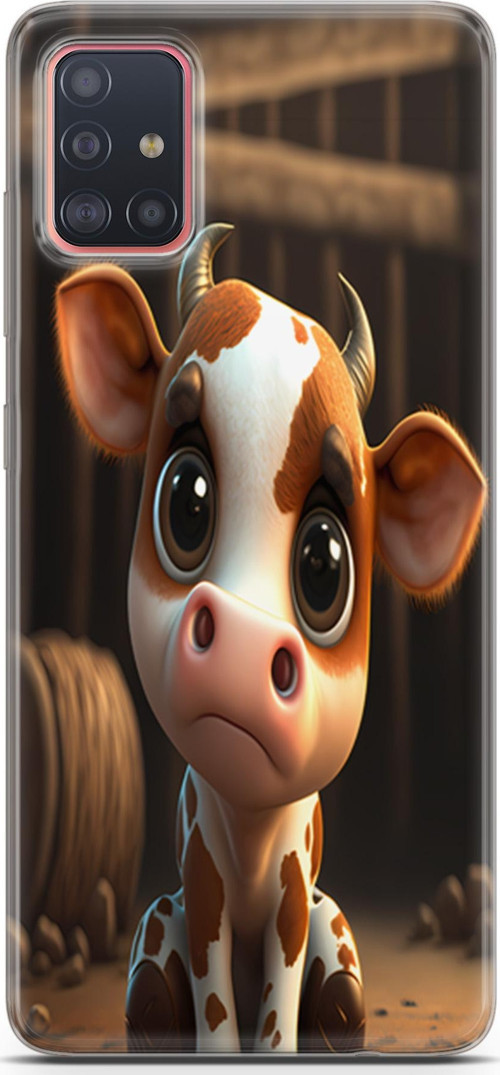 Galaxy A51 Uyumlu Kılıf Yapayzeka 21 Cute Cow Darbe Önleyici Kapak