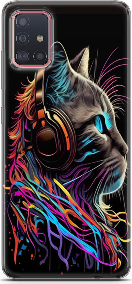 Galaxy A51 Uyumlu Kılıf Yapayzeka 25 DJ Kedi Soyulmayan Kılıf