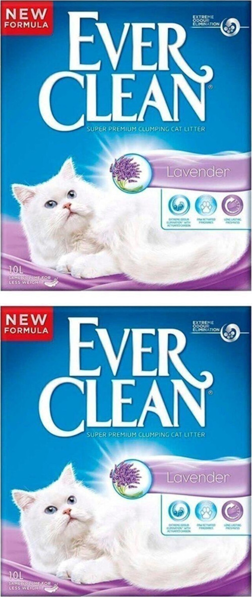 Lavender Lavantalı Kokulu Topaklaşan A Kalite Kedi Kumu 10 Lt 2 Adet