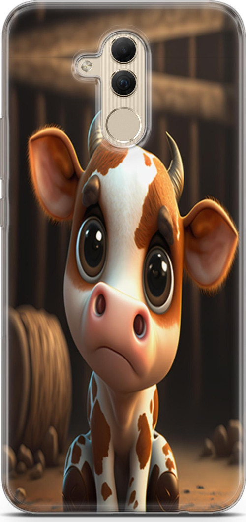 Huawei Mate 20 Lite Uyumlu Kılıf Yapayzeka 21 Cute Cow Darbe Önleyici Kapak