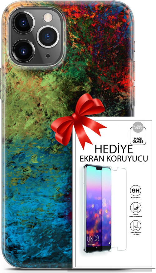 Apple İphone 11 Pro Kılıf Orijinal Seri Nature 16 Tuval Hediyelik Kılıf Ve Ekran Koruyucu