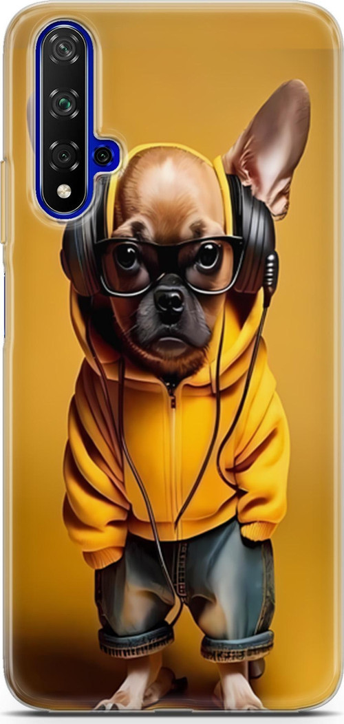 Huawei Nova 5t Uyumlu Kılıf Yapayzeka 19 DJ Bulldog Tam Koruma Kılıf