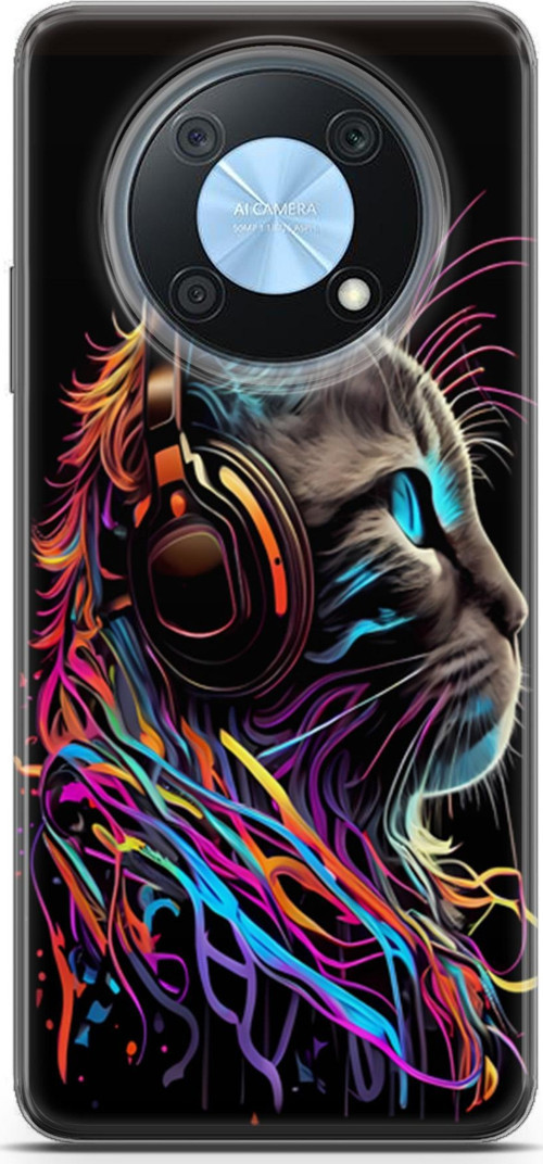 Huawei Nova Y90 Uyumlu Kılıf Yapayzeka 25 DJ Kedi Soyulmayan Kılıf