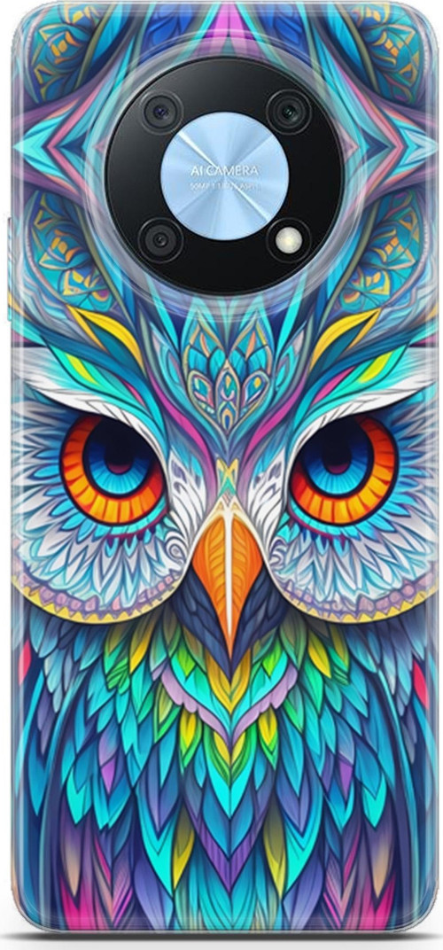 Huawei Nova Y90 Uyumlu Kılıf Yapayzeka 30 Baykuş Kenarları Şeffaf Kapak