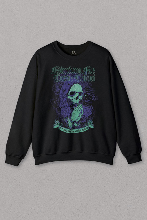 Unisex Sweatshirt Skull Kurukafa Renkler Latince Urban Street Culture Wear Sokak Baskılı Sweat