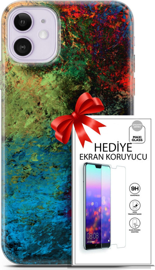 Apple İphone 11 Kılıf Orijinal Seri Nature 16 Tuval Hediyelik Kılıf Ve Ekran Koruyucu