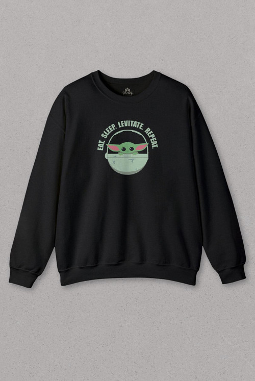 Unisex Sweatshirt Baby Yoda The Mandalorian Star Wars Bebek Yoda Baskılı Sweat