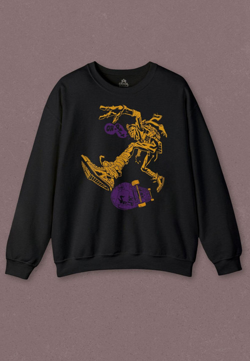 Unisex Sweatshirt Ninja Kaplumbağa Kaykay Tmnt Skate Sokak Baskılı Sweat