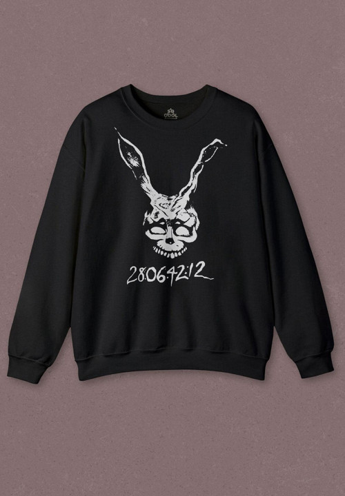 Unisex Sweatshirt Donnie Darko Beyaz Tavşan Film Movie Dark Baskılı Sweat