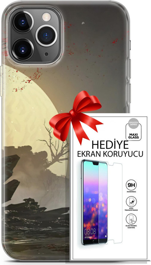 Apple İphone 11 Pro Kılıf Orijinal Seri Fantasy 29 Anime Savaşçı Leke Tutmaz Kapak + Ekran Koruyucu