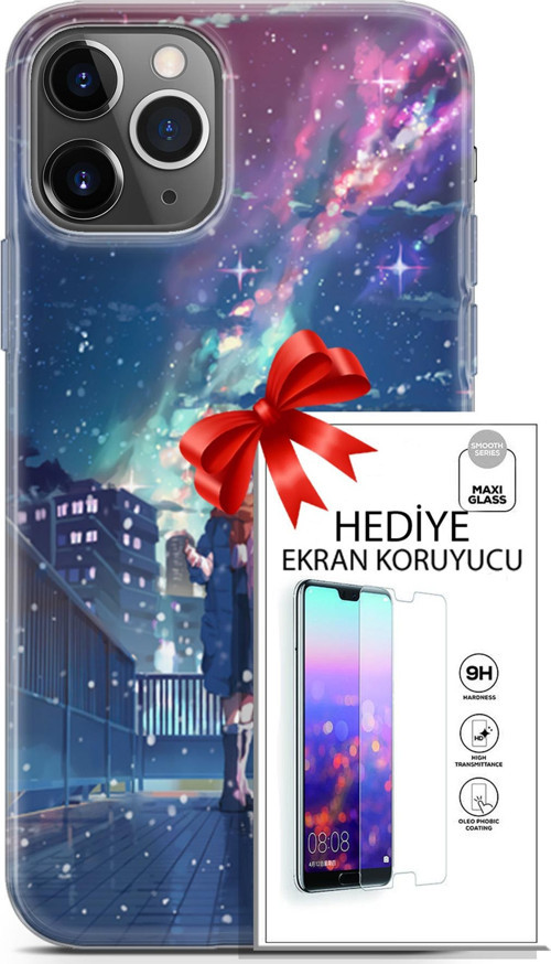Apple İphone 11 Pro Kılıf Orijinal Seri Fantasy 10 Anime Kar Full Hd Kılıf + Ekran Koruyucu