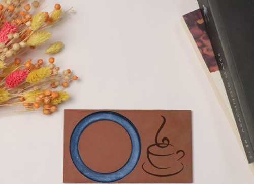 Epoksili Kahve Fincanı Görselli Bardak Altlığı 2 li