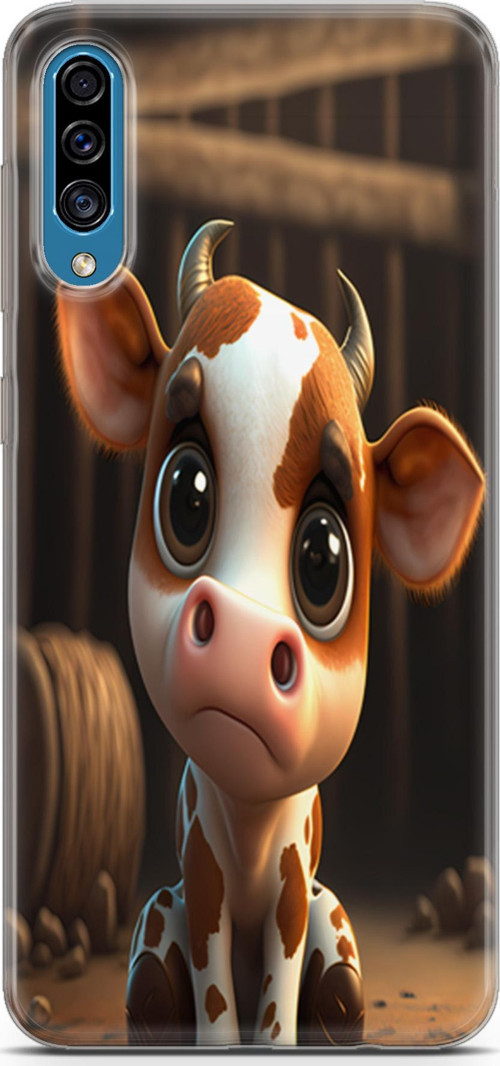Galaxy A30s Uyumlu Kılıf Yapayzeka 21 Cute Cow Darbe Önleyici Kapak