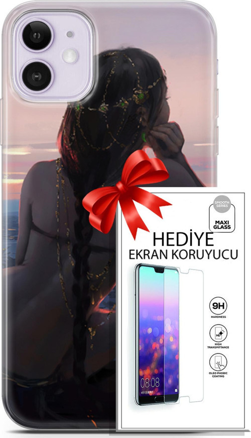 Apple İphone 11 Kılıf Orijinal Seri Fantasy 25 Örgü Saç Soyulmayan Kılıf + Ekran Koruyucu Full Koruma