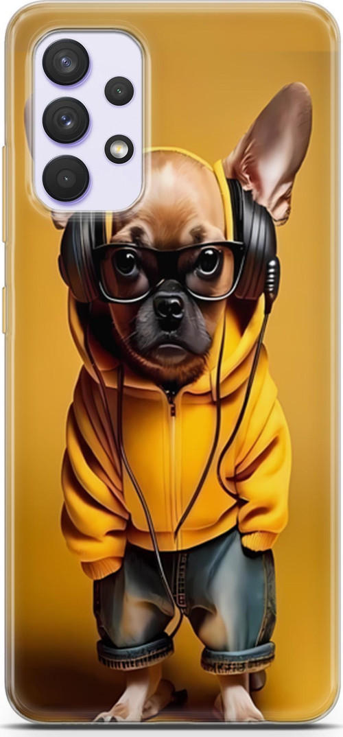 Galaxy A32 4G Uyumlu Kılıf Yapayzeka 19 DJ Bulldog Tam Koruma Kılıf