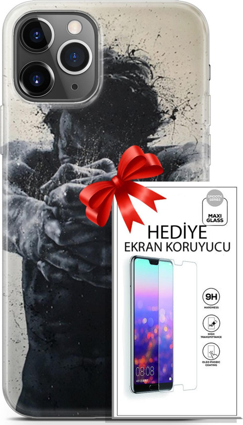 Apple İphone 11 Pro Kılıf Orijinal Seri Soul 28 Yumruk İz Bırakmayan Kılıf + Ön Ekran Koruyucu