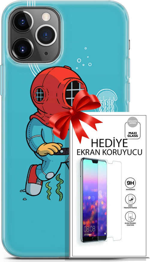 Apple İphone 11 Pro Kılıf Orijinal Seri Neo 08 Batman Dc Baskılı Kılıf + Ekran Koruyucu