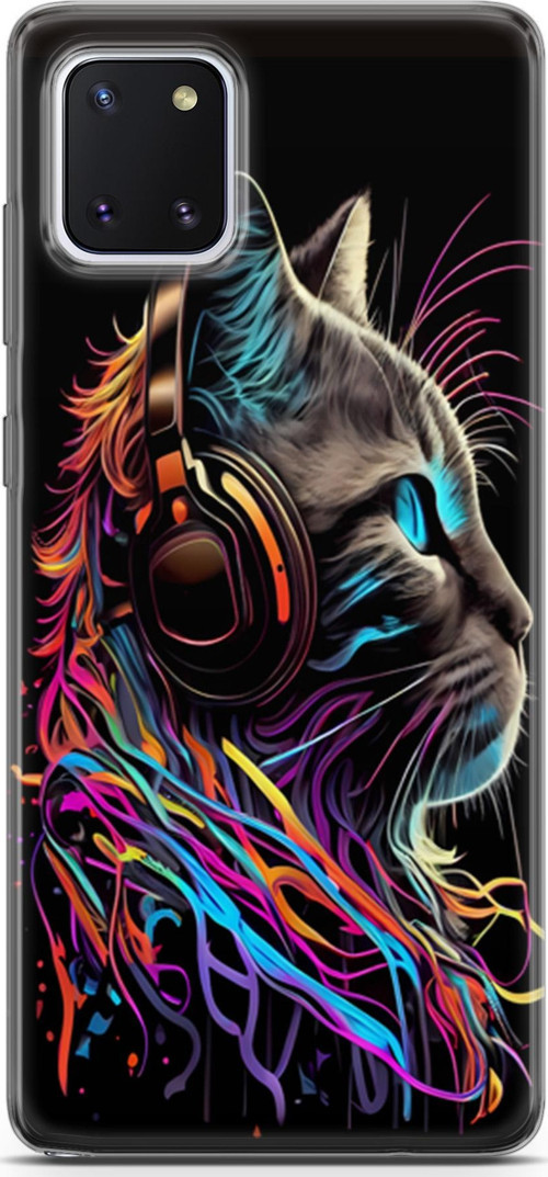 Galaxy Note 10 Lite Uyumlu Kılıf Yapayzeka 25 DJ Kedi Soyulmayan Kılıf