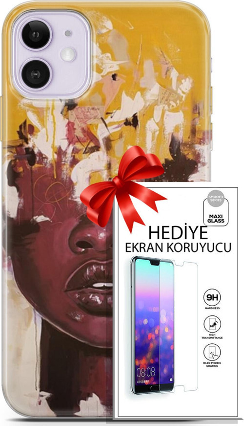Apple İphone 11 Kılıf Orijinal Seri Soul 23 Sarı Kahverengi Telefon Kabı Ve Ekran Koruyucu