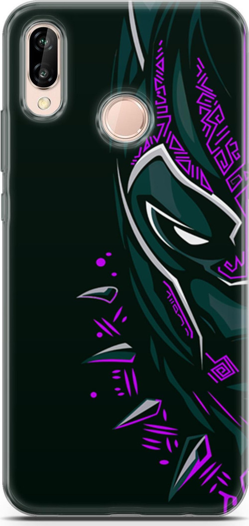 Huawei P20 Lite Uyumlu Kılıf Yapayzeka 2 Kara Panter Mor Kapak
