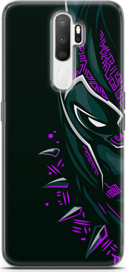 Oppo A5 2020 Uyumlu Kılıf Yapayzeka 2 Kara Panter Mor Kapak