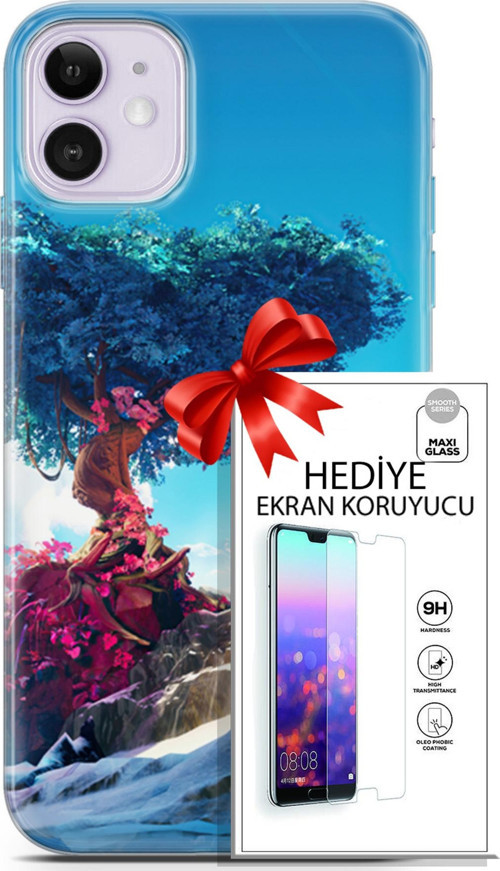 Apple İphone 11 Kılıf Orijinal Seri Neo 04 Spiderman Silikon Kılıf + Ekran Koruyucu Full Korumake