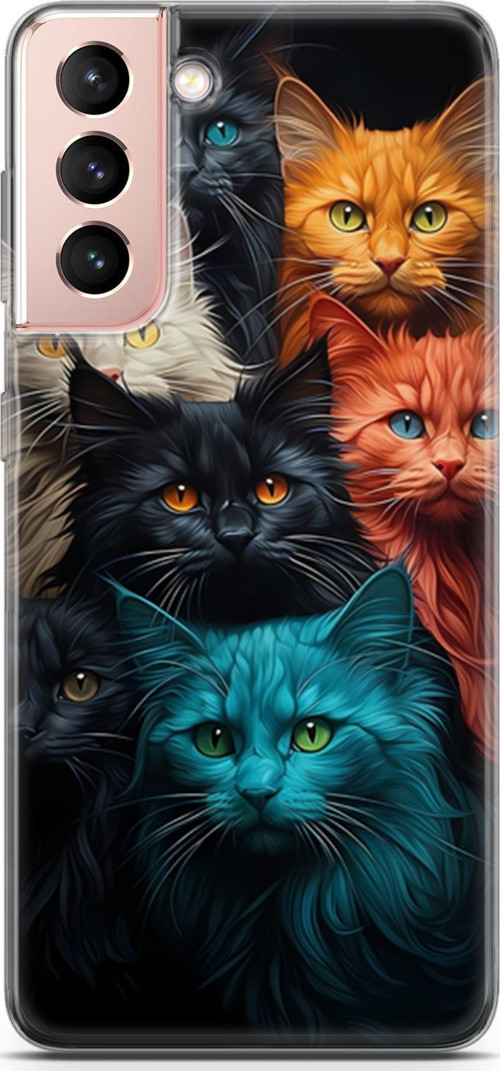 Galaxy S21 Uyumlu Kılıf Yapayzeka 27 Kuzen Kediler Lazer Kesim Silikon