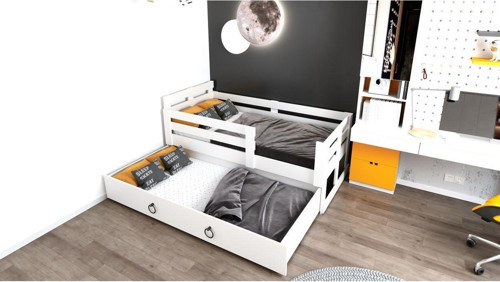 Yavrulu Mdf Beyaz 90X190 Yatak Uyumlu Karyola