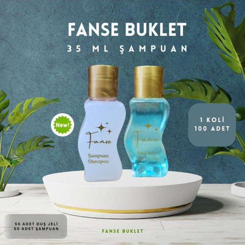 Tek Kullanımlık Otel Buklet 50 Adet Şampuan S Şişe 50 Adet Duş Jeli S Şişe Set 35 Ml