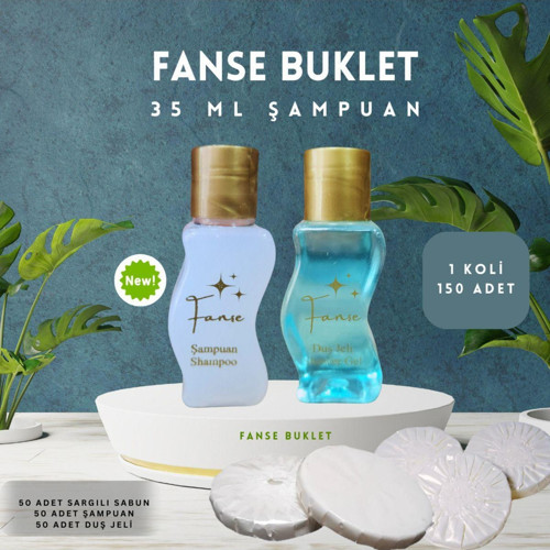 Tek Kullanımlık Otel Buklet 50 Adet Şampuan S Şise 50 Adet Duş Jeli 50 Adet Sargılı Sabun Set 35 Ml