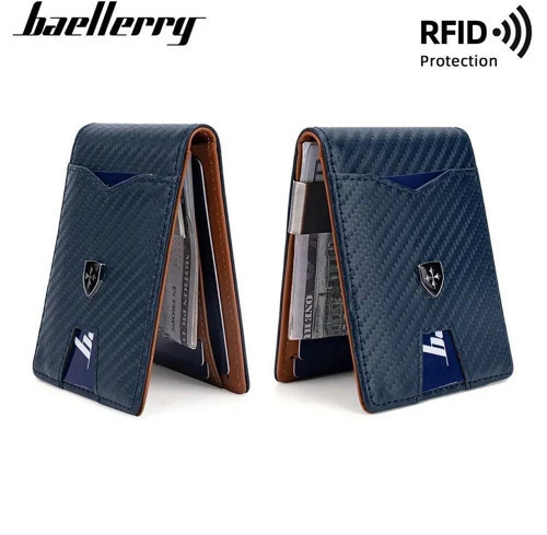 Minimalist RFID Koruma Çift Kat Deri Çoklu Kart Cüzdan Erkek Kartlık