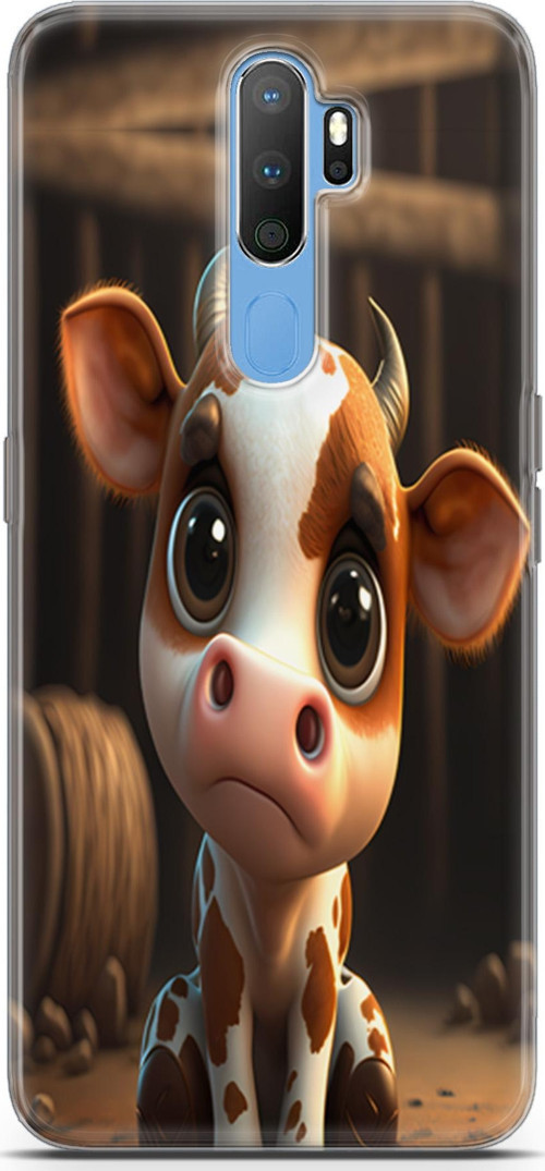 Oppo A9 2020 Uyumlu Kılıf Yapayzeka 21 Cute Cow Darbe Önleyici Kapak