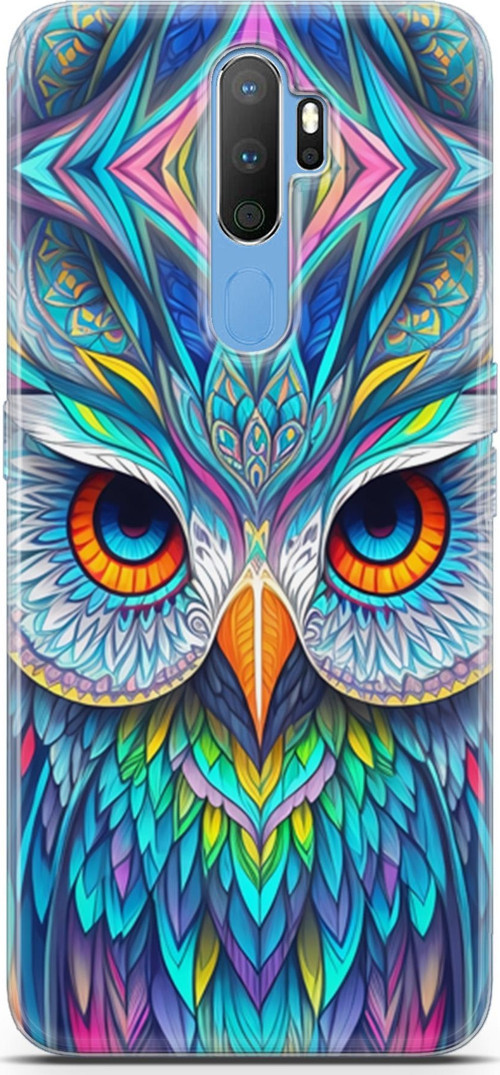 Oppo A9 2020 Uyumlu Kılıf Yapayzeka 30 Baykuş Kenarları Şeffaf Kapak